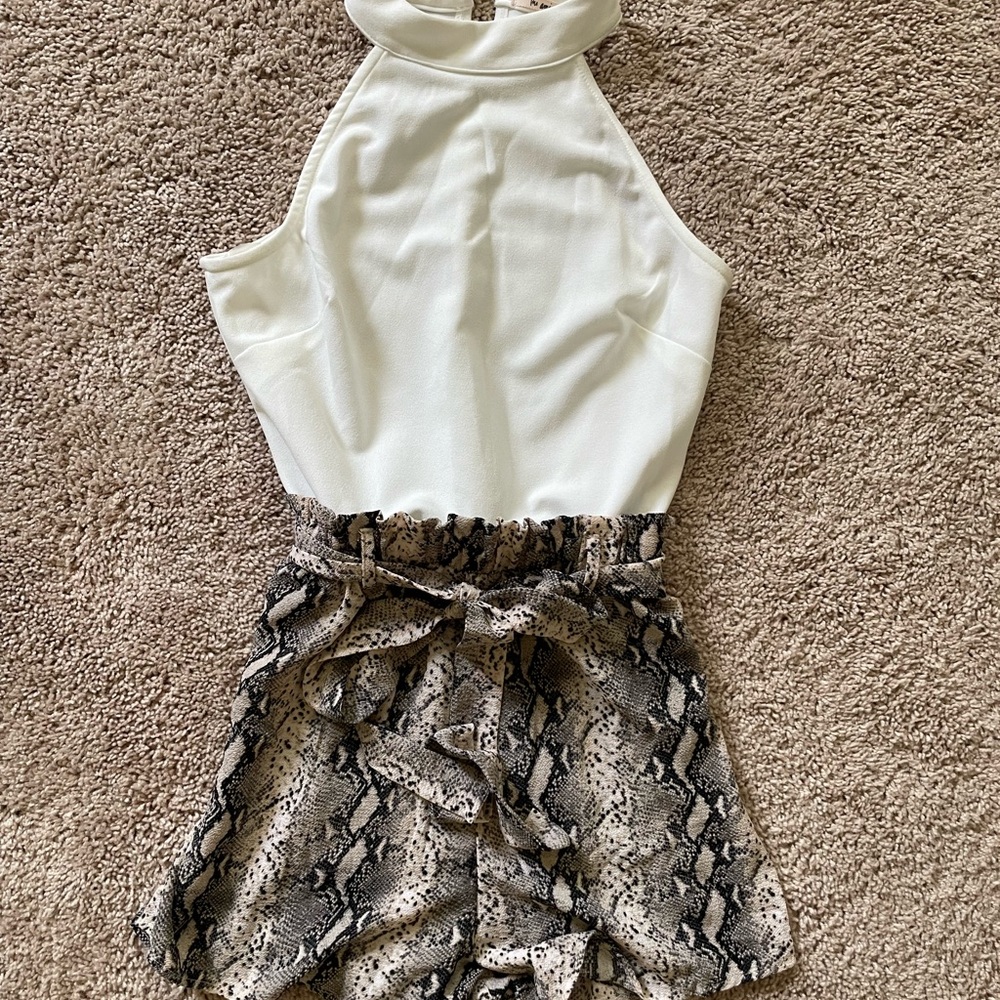 Miami Elegant White Halter Romper